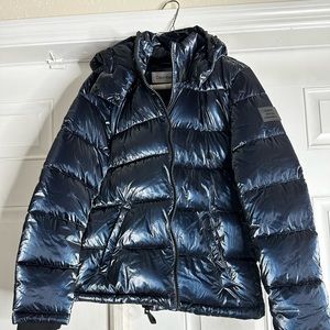 Small Dark Navy hooded  Puffer coat